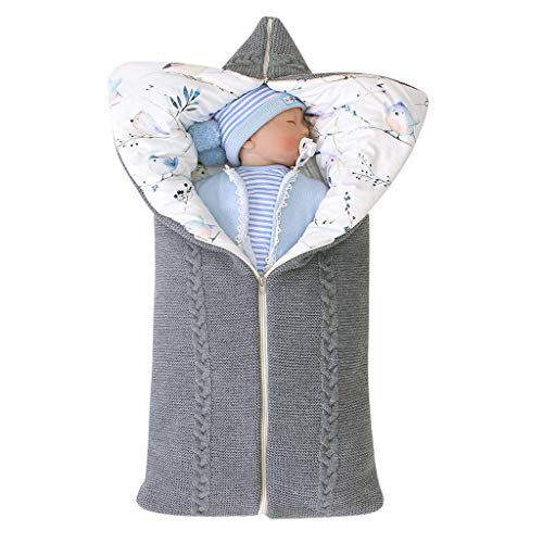Walabe Couverture D'Emmaillotage pour BéBé Gigoteuse Cosy Chaude Sac De Couchage À Capuche Enveloppante Hiver pour 0-12 Mois