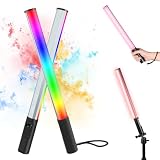 PULUZ RGBビデオライト 46cm長さ スティックライト 132個LEDs Type-C充電式 360°RGBフルカラーライト チューブライト 2500-9000K色温度 CRI>95 ハンドヘルドライトワンド 写真用LEDライト 20種効果モード 無段階調光 軽量で便利 撮影用ライト 雰囲気灯 メイク/ライブ/YouTube/Tiktok/ビデオ撮影用 (46cm)
