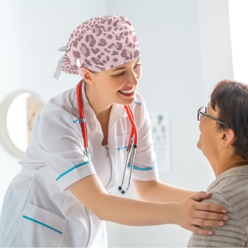 Image of Butterfly Scrub Cap Women with Ponytail & Buttons Adjustable Surgical Nurse Hat with Cotton Sweatband for Long Hair