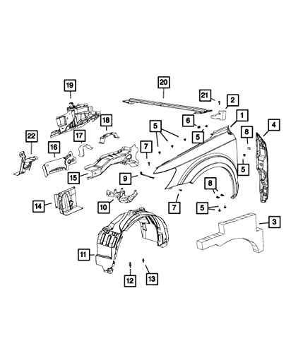 Mopar Bracket Fender support de fixation d'aile d'origine pour carrosserie automobile