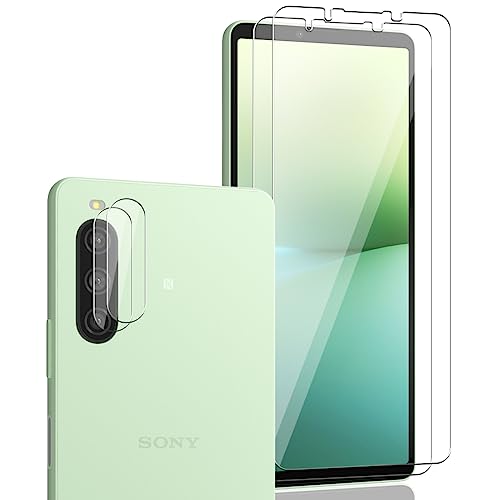 AnnhanT Verre Trempé pour Sony Xperia 10 V, Sony Xperia 10 V Protection écran. Contenir 2 Pièces Protection d'écran et 2 Pièces d'objectif Arrière...