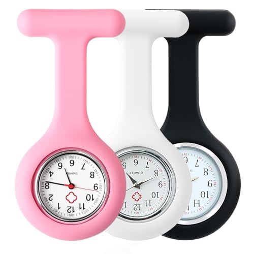 Imagen de NUDVMUCH Relojes de Bolsillo de Silicona para Enfermeras Pack de 3 Montre Infirmieres pour Blouse