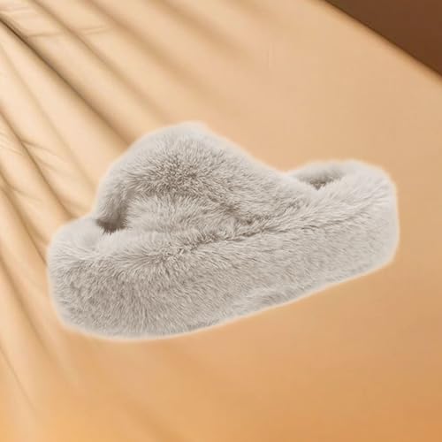 Fuzzy Strap Slipper for Women Faux Fur Cloud Keep Warm Slide Winter Fall Lounging Sandal Indoors Bedroom Shoes4