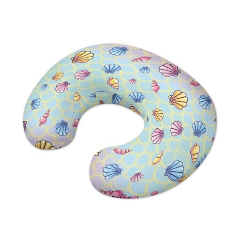 Image of Colorful Shell Pillow Cover for Infant Snug, Removable Soft Breastfeeding Pillow Slipcover, Durable Neutral Breastfeeding Pillow Cover