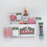 EMBUTIDOS LA PEPITA Pack Barbacoa Clásico (4 pax) 4 Hamburguesas mixta (vacuno/cerdo), 6 Chorizos Criollos, 1 Morcilla arroz, 8 Chorizos Rojos, 8 Salchichas Blancas Cerdo