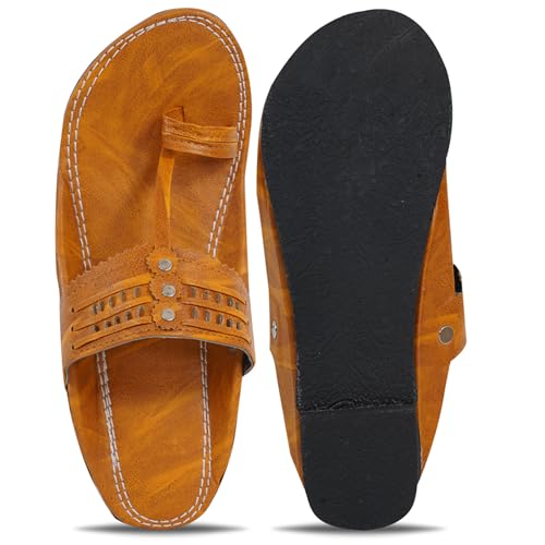 Image of DFR Ethnic Sandals For Boys Men, Comfortable Men's Rajasthani Slipper Chappals