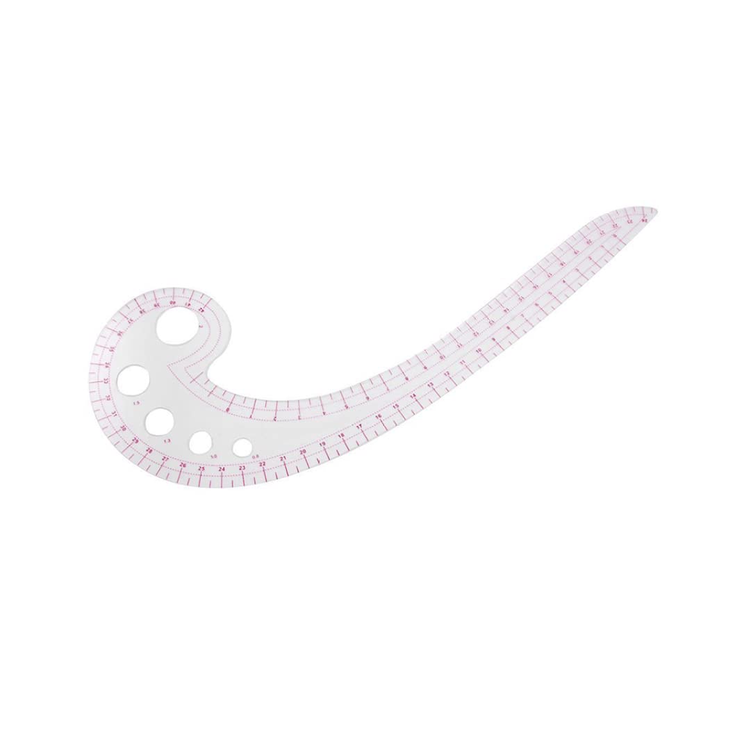 Hoveeluty Colorful Curved Sewing Ruler Transparent Long Comma Shaped Ruler Plastic Tailor Design Grading Scale Sewing Plastic Comma Curve Metric