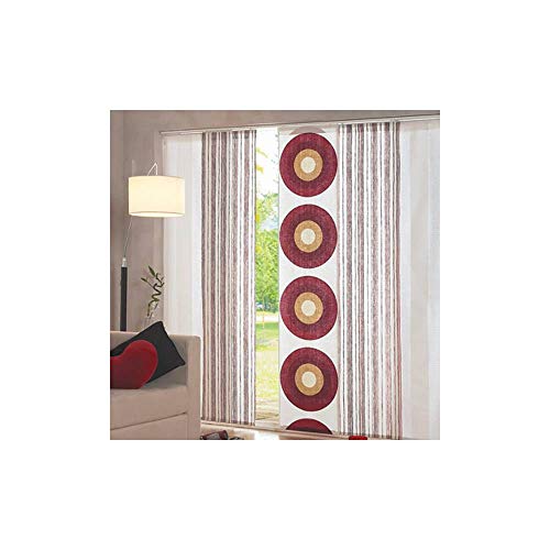 MADECOSTORE Pannello giapponese setacciante cerchi rossi - rosso, 60 x 300 cm