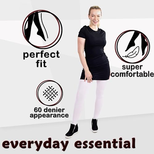 Image of Silky Toes Women's 60D Soft Opaque Tights 1-2 Pairs -Black White And Colored Stockings for Women