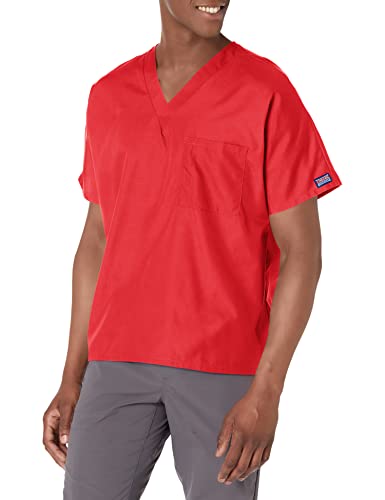 Image of Cherokee Scrubs for Women and Men Unisex V-Neck Tunic Nursing Scrub Top with Chest Pocket, Tuckable Durable Fabric - 4777 | 1 Chest Pocket For Essentials, Traditional Fit, Durable Construction, Comfortable Knit Details, Easy Care, Tuckable Style