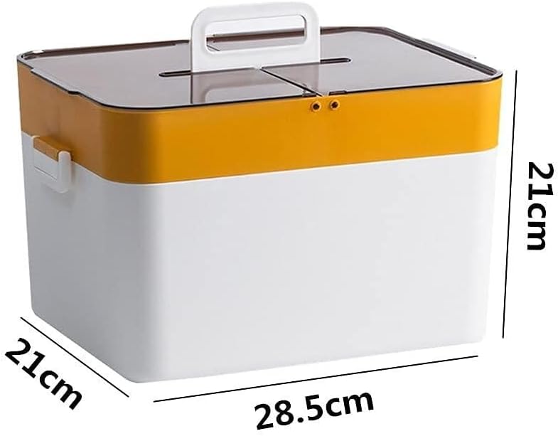 薬物収納ボックス - 大型 応急処置ボックス 自宅&amp;旅行用 プラスチックオーガナイザー ホワイト - 空 ワンサイズ(ブルー