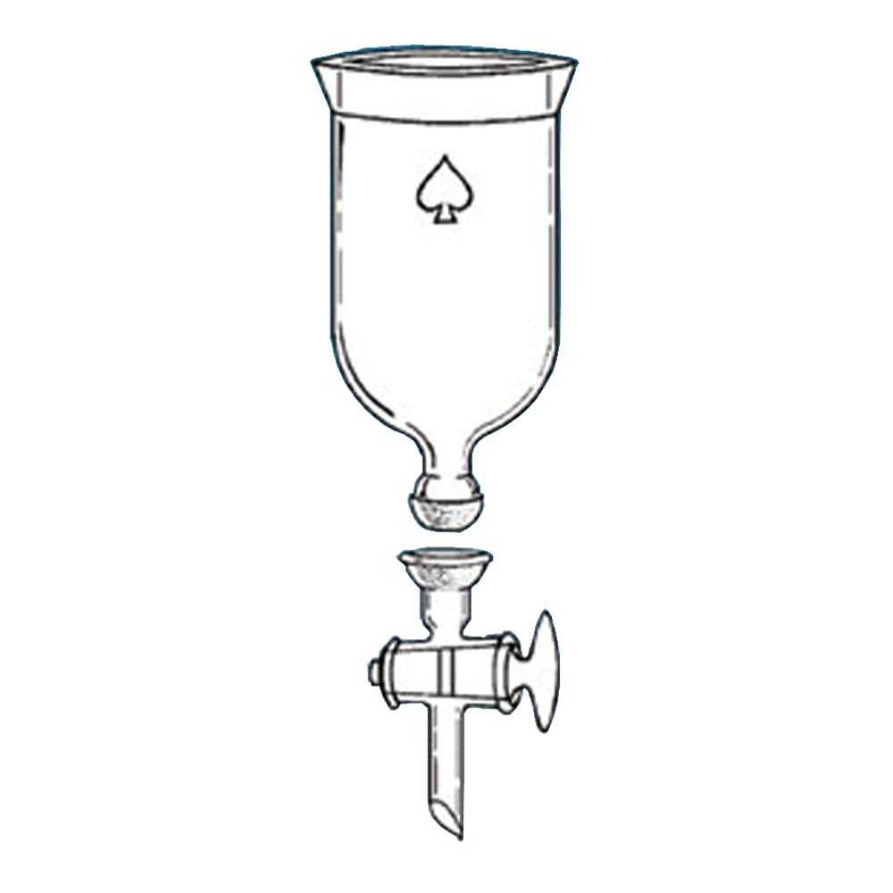 6492-15 Series Cylindrical Reaction Flask, Removable Stopcock Drain, 4" Neck Opening, 1000 mL
