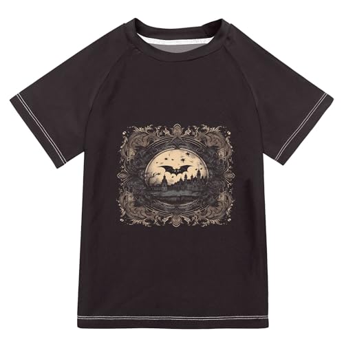 Retro Bats Goth Castle Black Girls Bathing Suit Sun Protection Girl Swim Rashguard Swimwears Athletic Clothes for Toddler Boy 4T