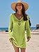 ANRABESS Swimsuit Cover Up for Women Crochet Bathing Suit 2026 Summer Swimwear V Neck Mesh Knit Dress Beach Vacation Clothes Small Neon Green