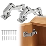HBL' 170° Soft Close Cabinet Hinges, Wide Opening Hydraulic Cupboard Hinges for Thick Cabinet Doors, Heavy-Duty Angle Adjustable Overlay Design, 4 Pack