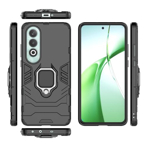 IMIRST Case for OnePlus Nord CE4 Military Grade Heavy Duty Shock Absorbing Scratch Resistant Sleek Robust Protective Cover with Ring Compatible with OnePlus Nord CE4 5G. HB Black - Image 2