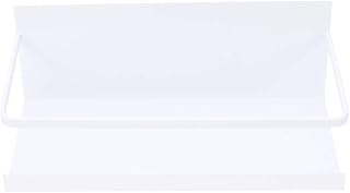 BESTONZON Support à épices Étagère de rangement magnétique Réfrigérateur Organisateur de cuisine Réfrigérateur magnétique à un niveau Panier de rangement pour les épices (Blanc)