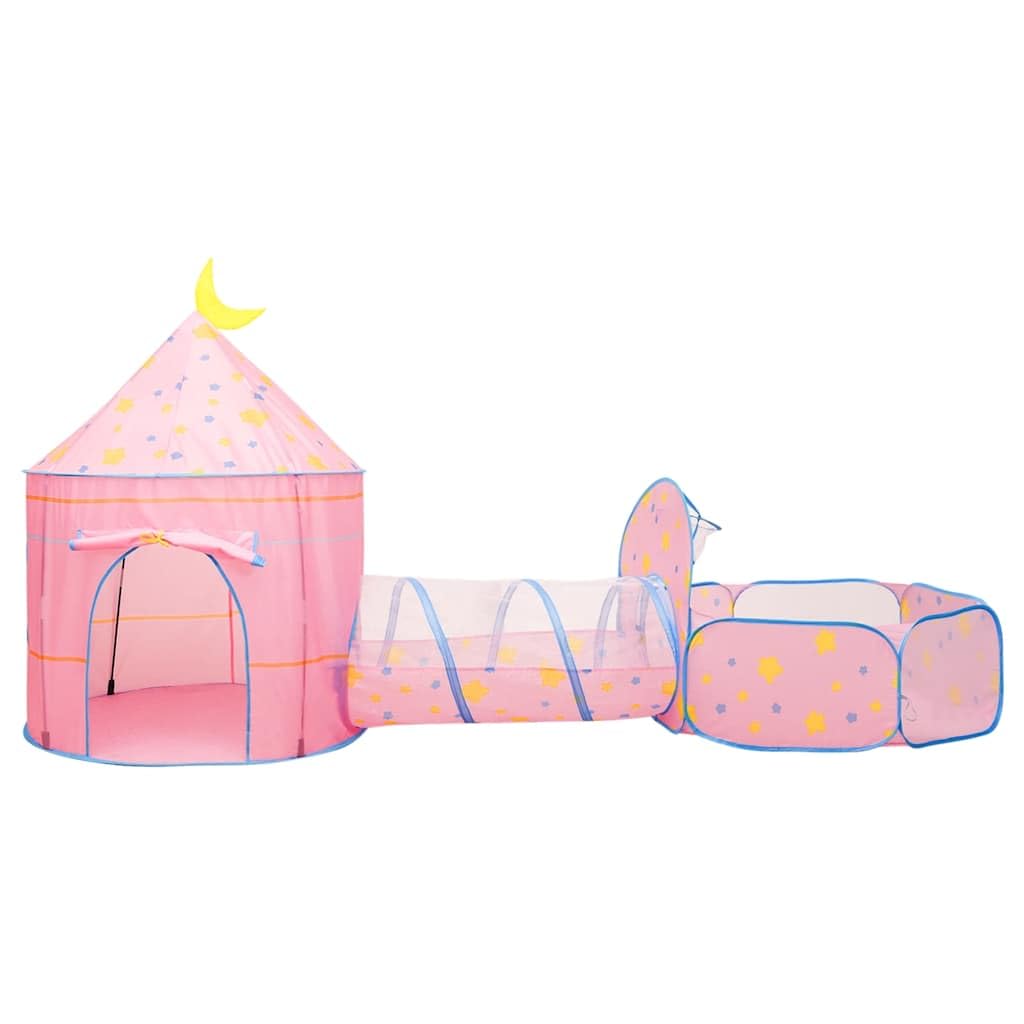 Mangloder Spielzelt mit 250 Bällen Rosa 301x120x128 cm, 3-in-1 Kinderzelt mit Bällebad, Krabbeltunnel, Spielhaus, geeignet für drinnen und draußen