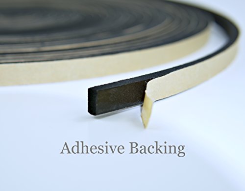 Neoprene Foam Weather Seal High Density Stripping with Adhesive Backing 1/2 Inch Wide 1/4 Inch Thick 50 Feet Long (1/2 x 1/4) - Thumbnail 3