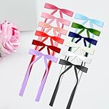 12 PCS hair ribbon For women, Satin Ribbon Hair Bows French Style Bowknot Hair Clips Set Ponytail Holder with Long Tail Tassels and Metal Spring Clip, Hair Accessories for Girls Gifts (Multicolor) - Image 5