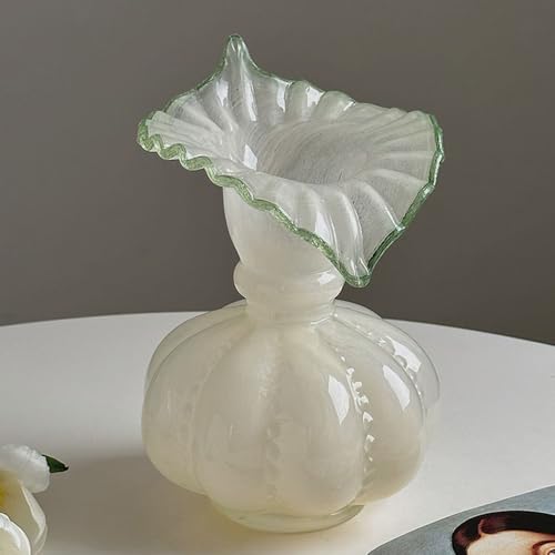 Vase en verre vert de qualité supérieure au design vintage - 7
