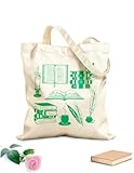 AILOONG Strandtasche aus Polyester-Baumwolle 340g/m² dickes Gewebe Bücher Vintage Bibliothek Bücherwurm Universitätsbildung Weißer Lesesaal Hautfreundliches Material