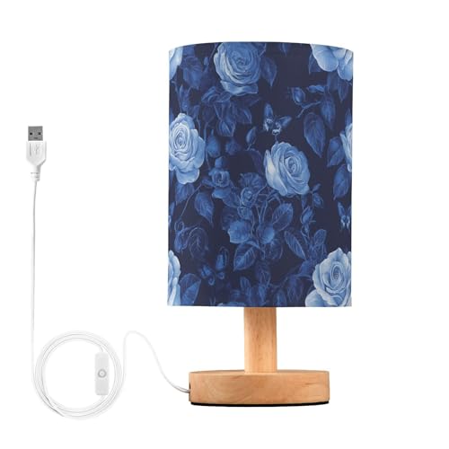 Lámpara de mesa pequeña rosa con luz suave y puerto USB miniatura 1
