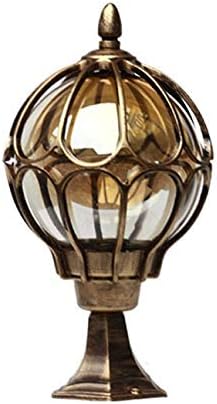 LITFAD Vintage Outdoor Post Light Fixture 1 Pack LED Post Lamp Waterproof Bronze Post Lantern for Balcony Courtyard Park