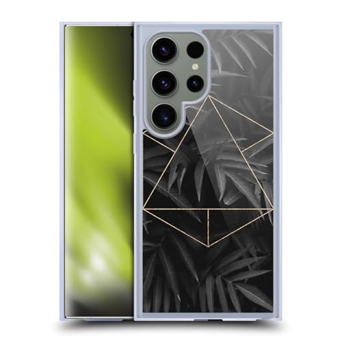Coque Samsung S24 Ultra dorée et noire motif Feuilles élégantes