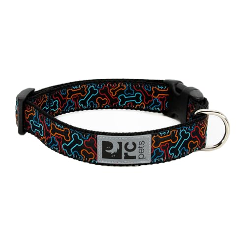 Collar para perro ajustable mediano con clip huesos