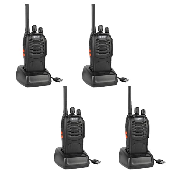 Radtel RT88 Rechargeable Walkie Talkies Long Range Handheld License-Free Two Way Radio 16CH Handsfree USB Charging LED Flashlight (4 Pack)