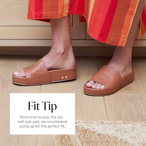 BEEK Pelican Leather Platform Sandal for Women, Slip-On Design, Features Molded Arch & Leather-Wrapped Memory Foam Footbed2