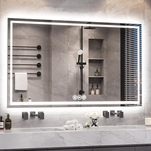 Zeerry LED Bathroom Mirror 36x48 Inch Anti-Fog Bathroom Mirror with