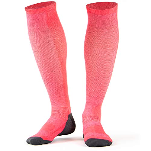 Occulto 1-2 PARES MEDIAS de COMPRESION para HOMBRE y MUJER, CALCETINES COMPRESIVOS 25-30mmHG para DEPORTE, VIAJES, EMBARAZO y REGENERACIÓN 1 Pares | Rosa 39-42