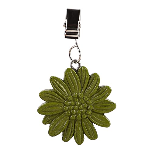 TwoFish Home Set of 4 Green Sunflower Resin Tablecloth Weights Clips Green Sunflower Handicraft Tablecloth Clamps Pack of 4 - Thumbnail 4