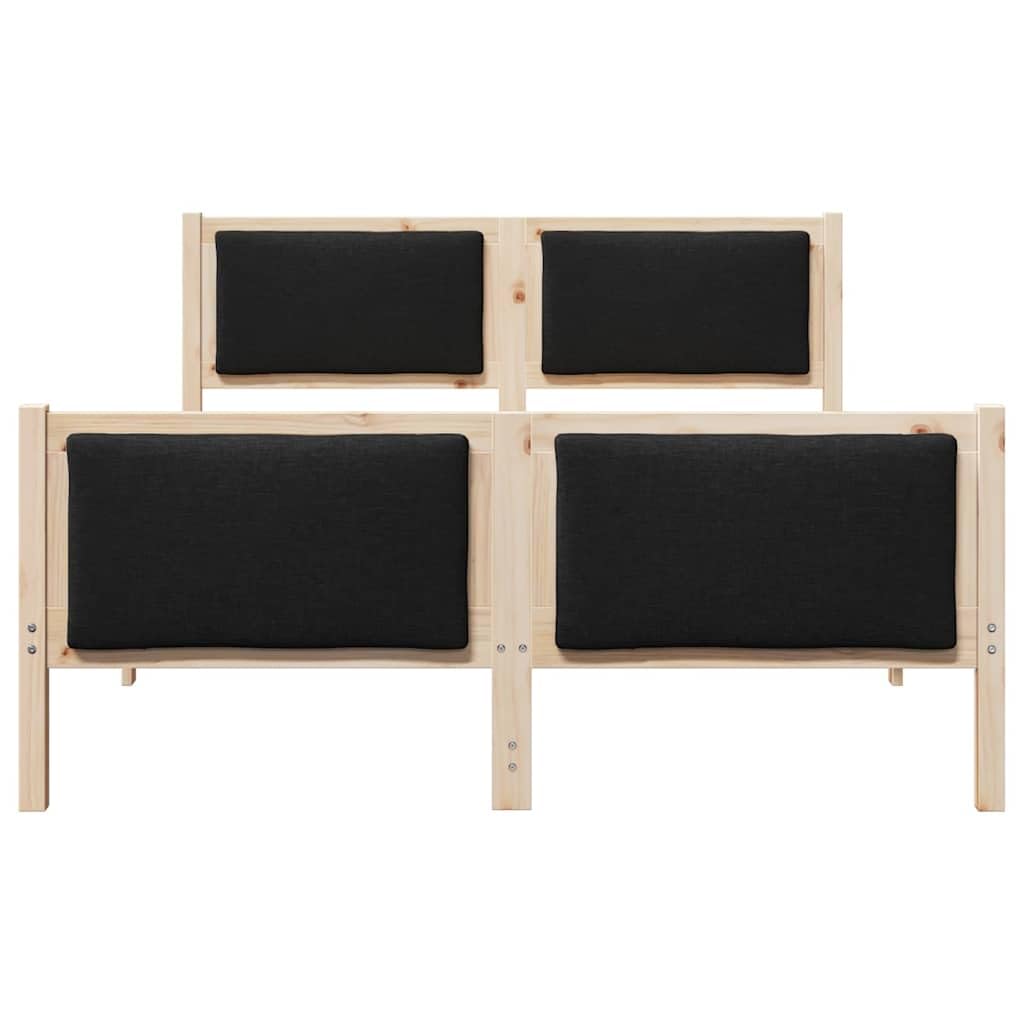 Telaio in legno massello di pino testiera imbottita nero moderna 140 x 190