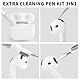 AK Reinigungsset 3 In 1 Bluetooth Kopfhörer Multifunktions Reinigungsstift Weiche Bürste für Airpods 1 2 3 4 Pro Max, Samsung Galaxy Buds3 Pro (Weiß)