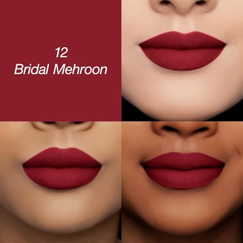 Image of Colors Queen Luscious Lips - Non Transfer Creamy Matte Lipstick | Highly Pigmented with Smooth Application | Long Lasting Lipstick Waterproof | Smudge Proof Lipstick for Women (12 - Bride Maroon - 3.5g)
