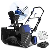 Snow Joe 48V Cordless Snow Blower Kit w/ 2X 4Ah Batteries, Dual-Port Charger & LED Headlight, 18' Clearing Path - Heavy-Duty Winter Blower for Driveways, Patios & Sidewalks, 24V-X2-SB18