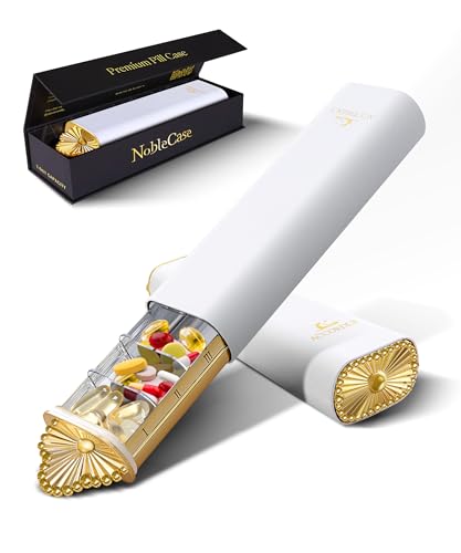 Premium weekly pill organizer – 7-day gold metal case