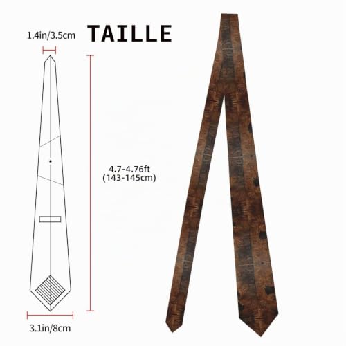 LLOTPQ Cravate élégante en cuir de vache marron pour homme – Longue cravate fine, parfaite pour un mariage, un travail et une tenue formelle, Cuir de vache marron, taille unique – vue 5