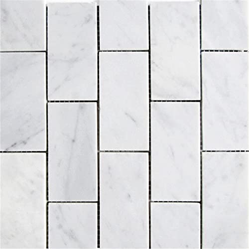 Stone Center Online Carrara White Marble 2X4 Grand Brick Subway Mosaic Tile Polished Kitchen Bath Wall Floor Backsplash Shower (1 Sheet) #TOP5