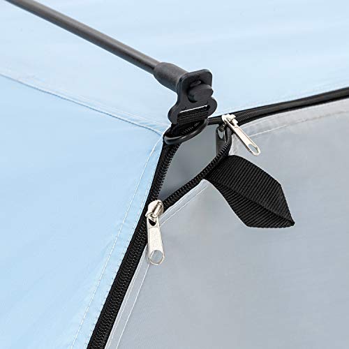 Easthills Outdoors Coastview Classic 2-4 Person Beach Tent Sun Shelter Double Silver Coating Sun Shade Instant Tent for Beach with Carrying Bag Sky Blue - Thumbnail 3