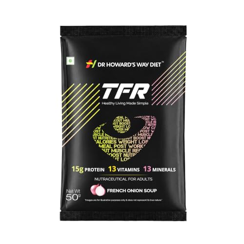 Image of DR HOWARD'S WAY DIET French Onion Replacement Powder for Weight Loss & Weight Management | Savory Onion-Flavored Drink Mix | Low-Calorie Meal Replacement Support | Easy to Mix |Less Than 200 Calories Per Meal Pack of 28 Each 50 Grams