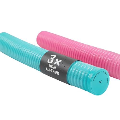 MESLE Premium Schwimmnudel Al Dente 150N hoher Auftrieb Poolnudel Wassernudel & Badenudel | Unsinkbar weich & langlebig | Schwimmhilfe für Erwachsene & Kinder ideal für Aqua Fitness