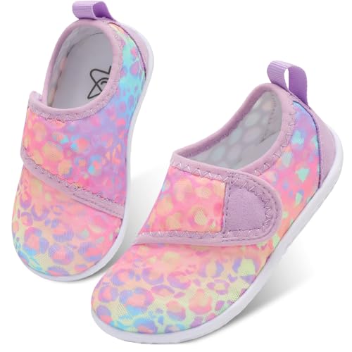 Image of LeIsfIt Toddler Water Shoes Boys Girls Barefoot Aqua Socks Kids Breathable Quick-Dry Swim Shoes for Beach Pool Surf