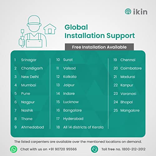 Image of IKIN Smart Door Lock for Your Homes | Max | Digital Lock for Main Doors | 6- Way Unlocking | Fingerprint | Mobile App | RFID Access | OTP Access | Pincode | Mechanical Key | Biometric Lock (Black)