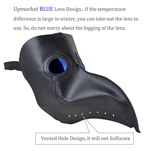 Thinktop Plague Doctor Bird Mask Long Nose Beak Cosplay Steampunk Halloween Costume Props, Black #TOP6