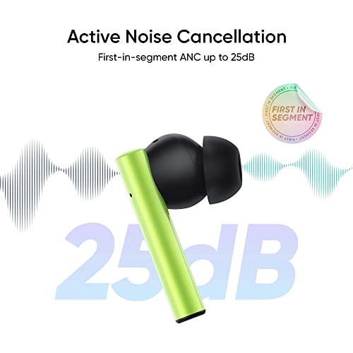 Image of realme Buds Air 2 True Wireless in Ear Earbuds with Active Noise Cancellation (ANC), Super Low Latency Gaming Mode, Smart Wear Detection, Fast Charging & Up to 25Hrs Playtime (Closer Green)