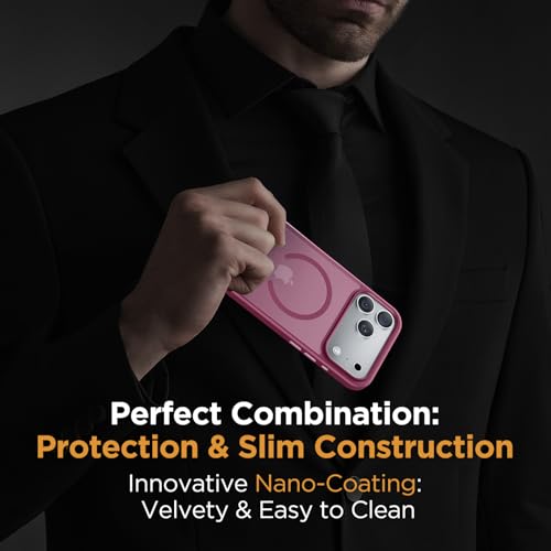 Image of Miracase Magnetic for iPhone 17 Pro Case 6.3 inch with Screen Protector, [Compatible with MagSafe] Military-Grade Protection, Anti-Fingerprint, Slim Thin Phone Case for 17 Pro Cover, Wine Red